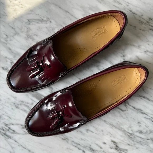 G.H. Bass & Co. Weejuns Women’s Leather Tassel Loafers in Burgundy Size 7.5 - Picture 1 of 5